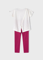 Girls Ivory & Red Cotton Leggings Set (mayoral) - CottonKids.ie - 2 year - 3 year - 4 year