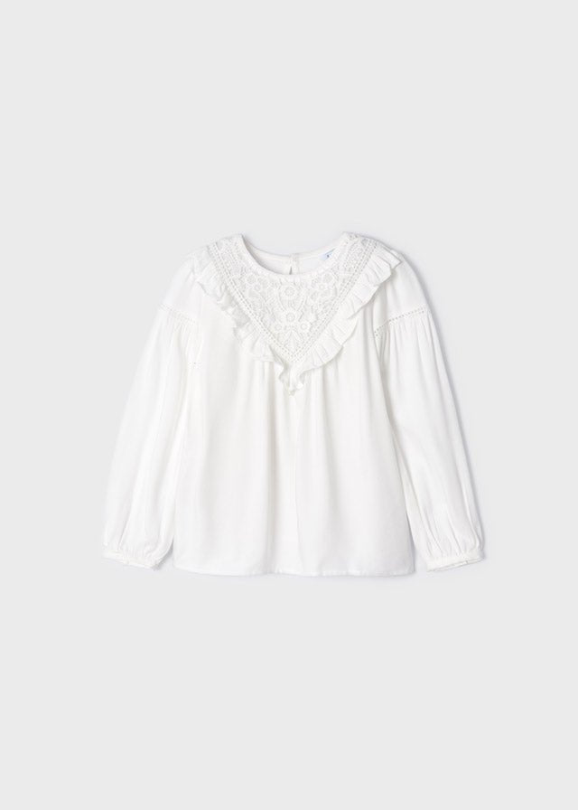 Girls Ivory Viscose Blouse (mayoral) - CottonKids.ie - Shirts & Tops - 2 year - 3 year - 4 year