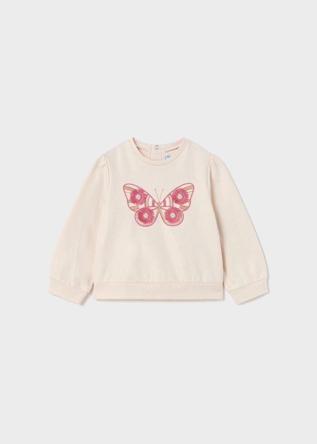 Girls Light Gold Butterfly Sweatshirt (mayoral) - CottonKids.ie - 12 month - 18 month - 2 year