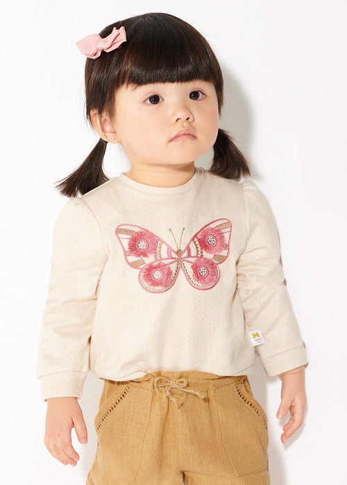 Girls Light Gold Butterfly Sweatshirt (mayoral) - CottonKids.ie - 12 month - 18 month - 2 year