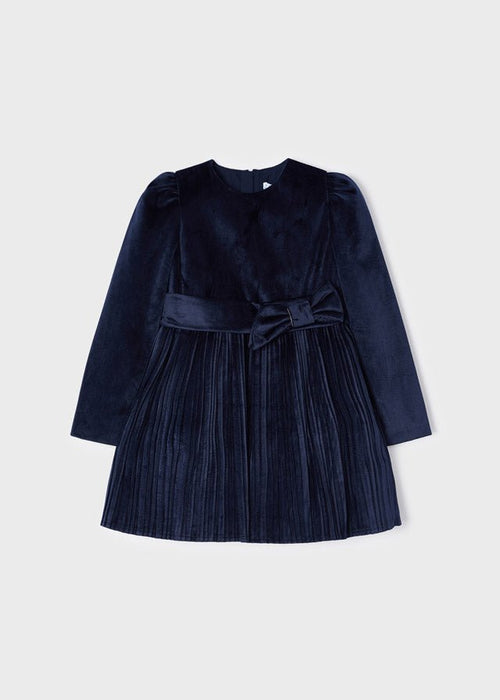 Girls Navy Blue Velvet Dress (mayoral) - CottonKids.ie - Dresses - 2 year - 3 year - 4 year