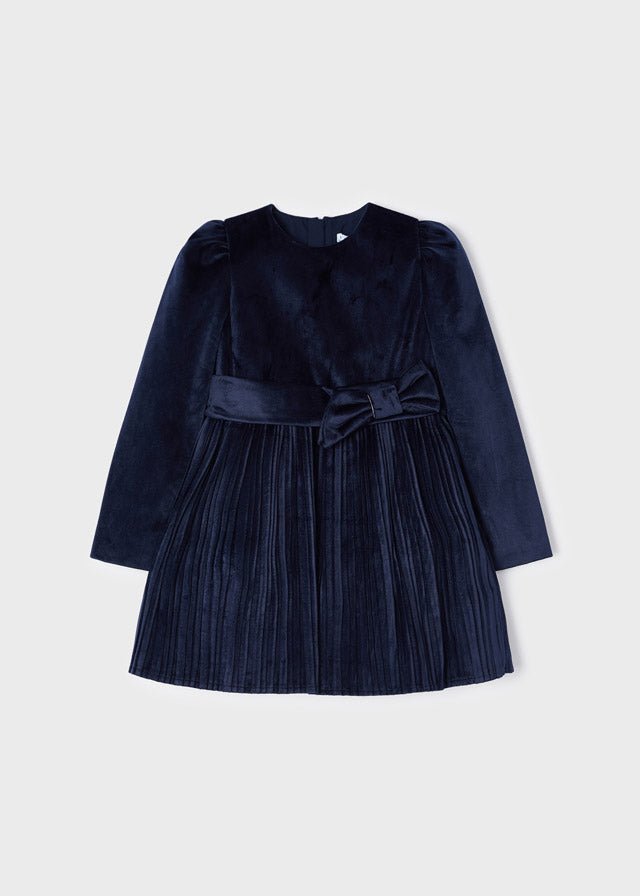 Girls Navy Blue Velvet Dress (mayoral) - CottonKids.ie - Dresses - 2 year - 3 year - 4 year