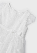 Girls Off-White Floral Organza Flower Girl Dress IRELAND