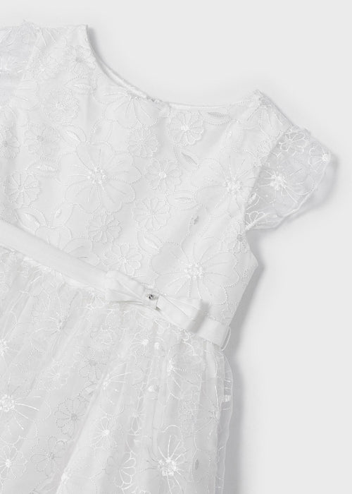 Girls Off-White Floral Organza Dress (mayoral) - CottonKids.ie - 2 year - 3 year - 4 year