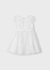 Girls Off-White Floral Organza Flower Girl Dress IRELAND