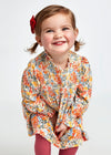 Girls Orange Floral Dress (mayoral) - CottonKids.ie - Dresses - 12 month - 18 month - 2 year