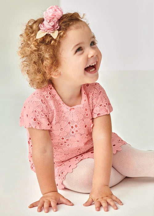 Girls Pink A-Line Lace Dress (mayoral) - CottonKids.ie - 12 month - 18 month - 2 year