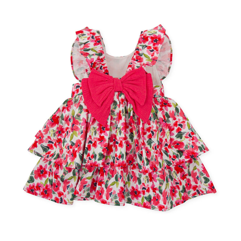 Girls Pink Cotton Floral Dress (Tutto Piccolo) - CottonKids.ie - 12 month - 18 month - 2 year