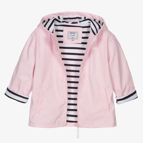 Girls Pink Cotton Lined Raincoat (Week-end à la mer) - CottonKids.ie - 3 year - 4 year - 5 year