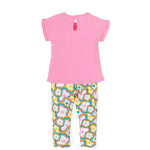 Girls Pink Floral Cotton Leggings Set (AGATHA RUIZ DE LA PRADA) - CottonKids.ie - Dresses - 12 month - 18 month - 2 year