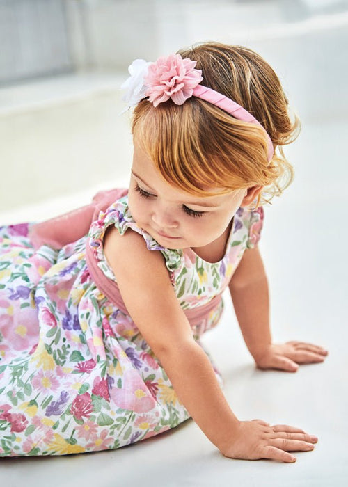Girls Pink Floral Cotton Muslin Dress (mayoral) - CottonKids.ie - 12 month - 18 month - 2 year