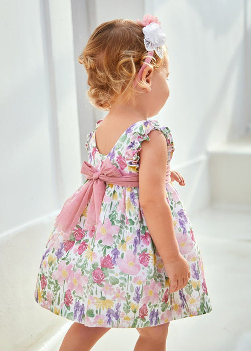 Girls Pink Floral Cotton Muslin Dress (mayoral) - CottonKids.ie - 12 month - 18 month - 2 year