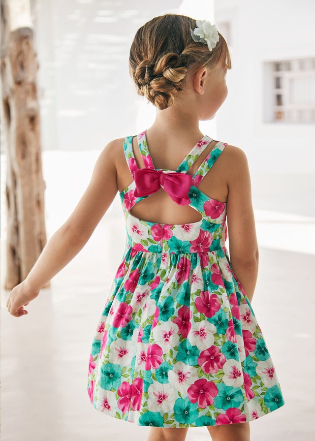 Girls Pink & Green Floral Cotton Dress (mayoral) - CottonKids.ie - 2 year - 3 year - 4 year
