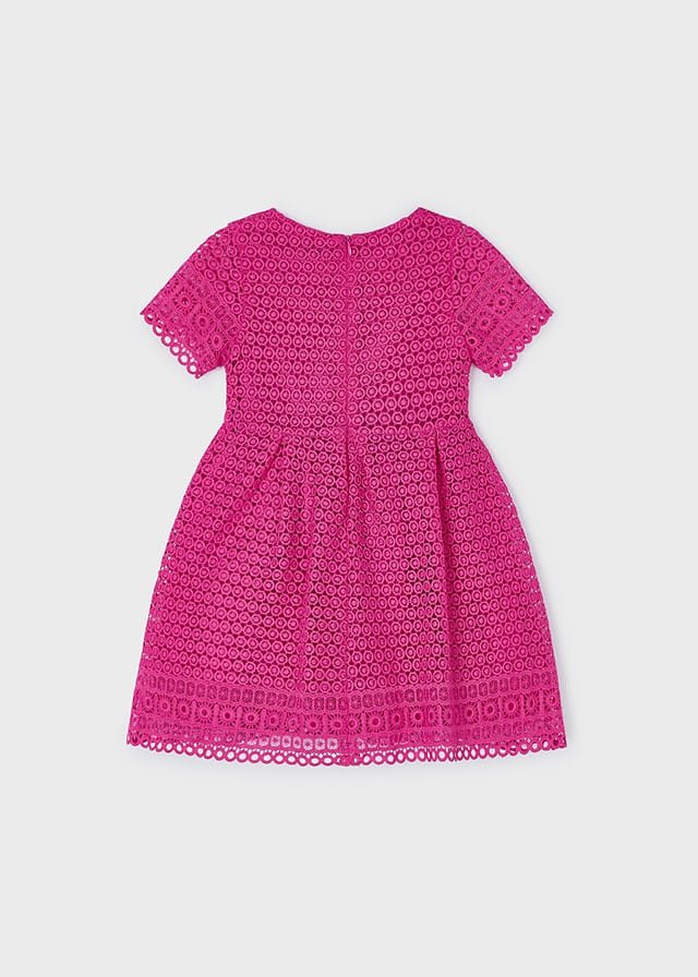 Girls Pink Guipure Lace Dress (mayoral) - CottonKids.ie - 2 year - 3 year - 4 year