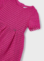 Girls Pink Guipure Lace Dress (mayoral) - CottonKids.ie - 2 year - 3 year - 4 year