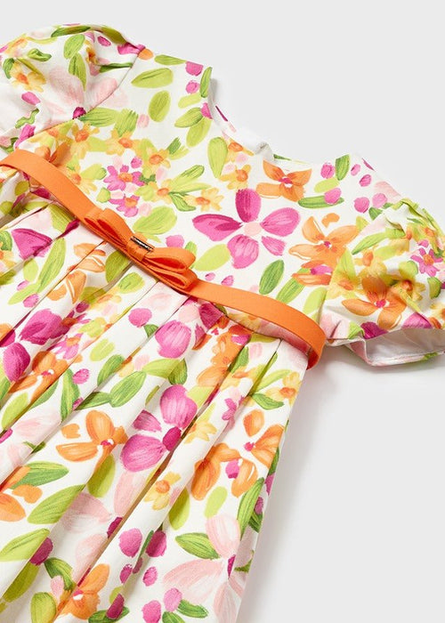 Girls Pink & Orange Floral Cotton Dress (mayoral) - CottonKids.ie - 12 month - 18 month - 2 year