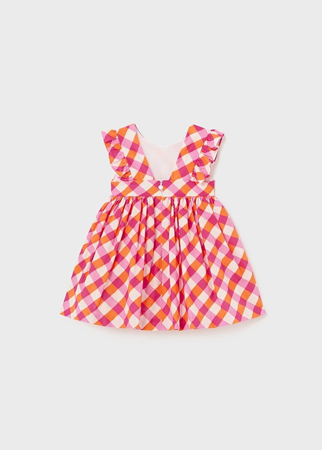 Girls Pink Orange Gingham Print Dress (mayoral) - CottonKids.ie - 12 month - 18 month - 2 year