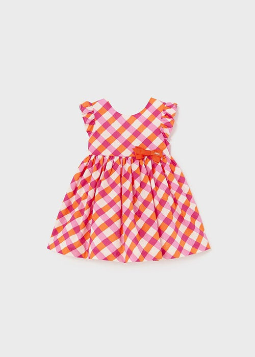 Girls Pink Orange Gingham Print Dress (mayoral) - CottonKids.ie - 12 month - 18 month - 2 year