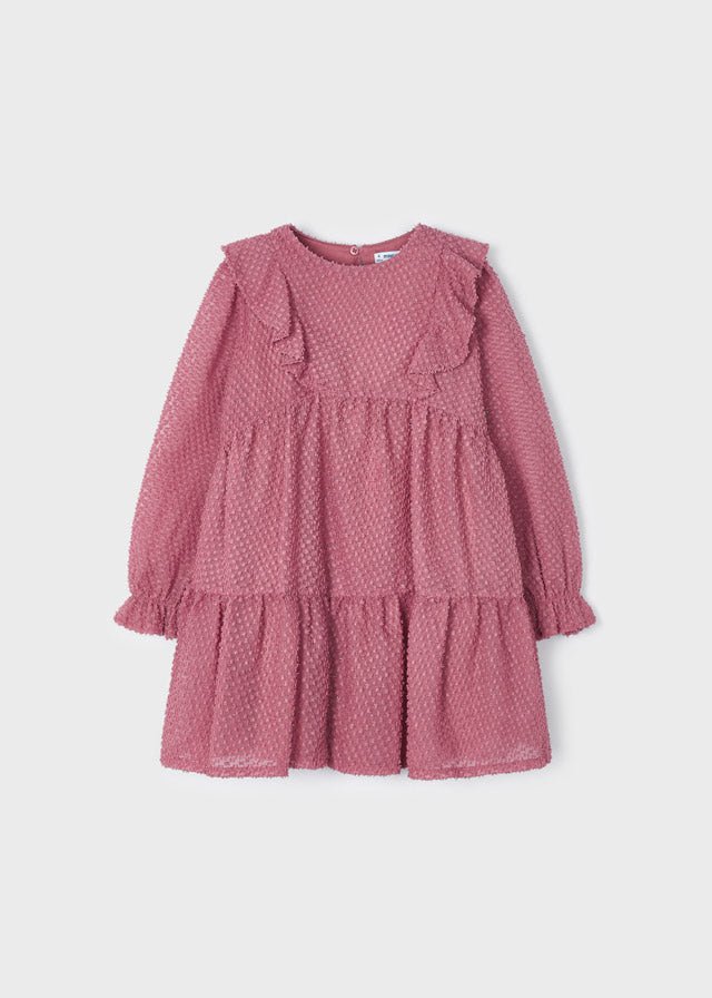 Girls Pink Plumeti Chiffon Dress (mayoral) - CottonKids.ie - 2 year - 3 year - 4 year