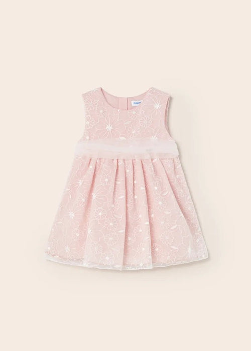 Girls Pink & White Organza Dress (mayoral) - CottonKids.ie - 12 month - 18 month - 3 year