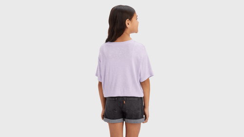 Girls Purple Butterfly Logo T-Shirt & Short Set (LEVIS) - CottonKids.ie - 2 year - 4 year - Girl