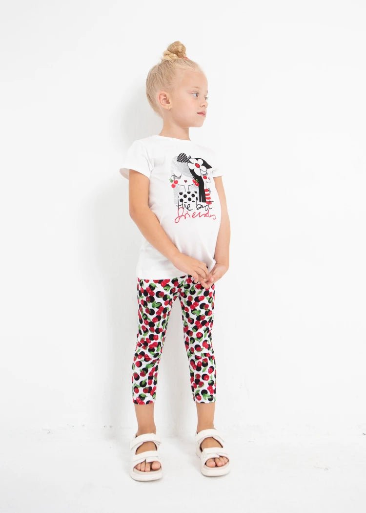 Girls Red Cotton Cherry Leggings Set (mayoral) - CottonKids.ie - 2 year - 3 year - 4 year