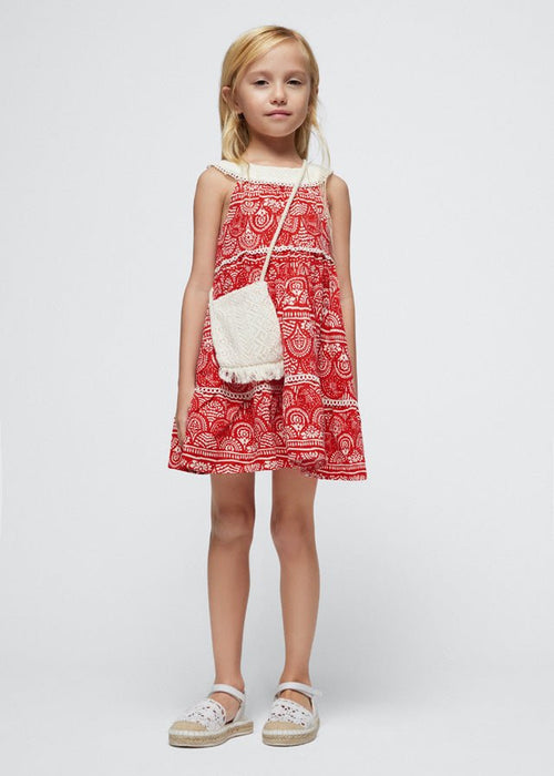 Girls Red Cotton Dress & Ivory Bag Set (mayoral) - CottonKids.ie - 2 year - 3 year - 4 year