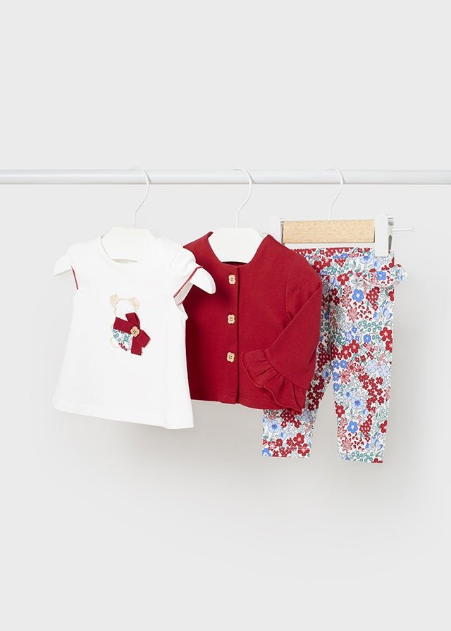 Girls Red Cotton Leggings Set (mayoral) - CottonKids.ie - 1-2 month - 12 month - 18 month