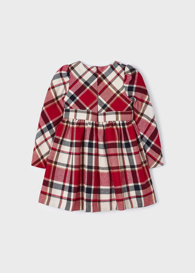 Girls Red & Ivory Check Christmas Dress (mayoral)