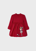 Girls Red Knitted Christmas Dress  (mayoral)