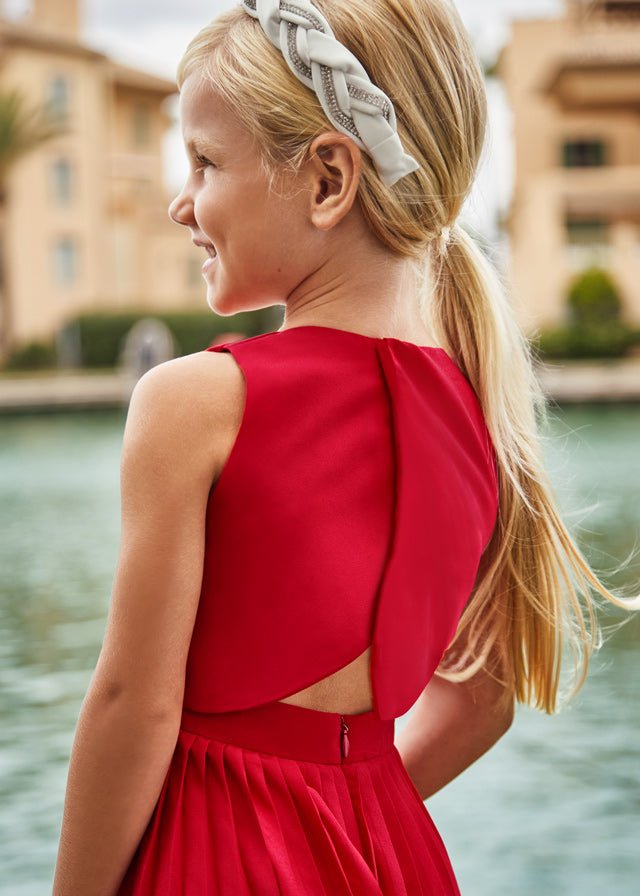 Girls Red Pleated Crêpe Jumpsuit (mayoral) - CottonKids.ie - 4 year - 5 year - 6 year