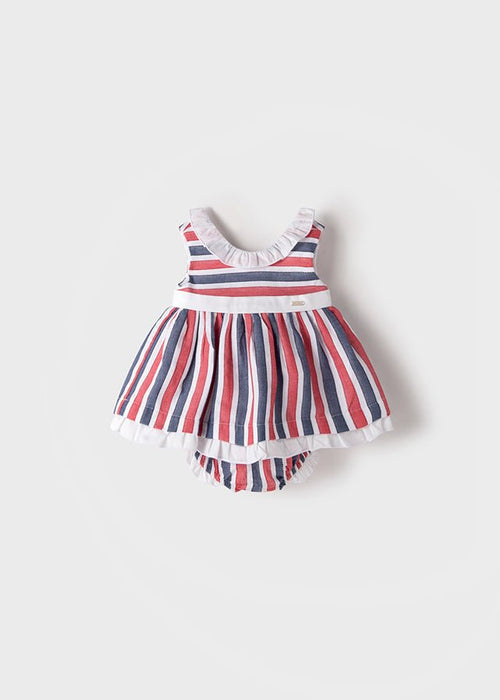 Girls Red Stripe Cotton Dress & Panties (mayoral) - CottonKids.ie - Set - 1-2 month - 18 month - 3 month