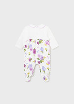 Girls White Cotton Floral Babygrow (mayoral) - CottonKids.ie - 6 month - 9 month - Babysuits