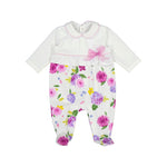 Girls White Cotton Floral Babygrow (mayoral) - CottonKids.ie - 6 month - 9 month - Babysuits