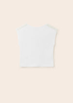 Girls White Cotton Heart Print T-Shirt (mayoral) - CottonKids.ie - Top - 11-12 year - 7-8 year - Girl