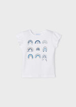 Girls White Cotton Rainbow T-Shirt (mayoral) - CottonKids.ie - 3 year - 4 year - 5 year