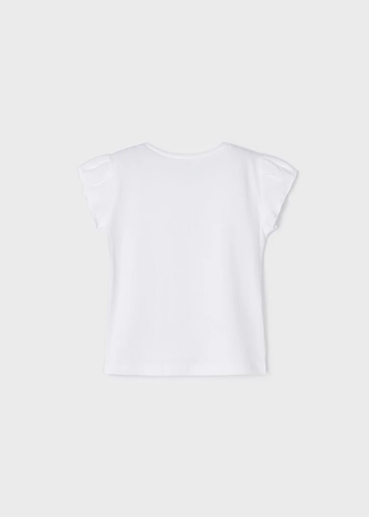 Girls White Cotton Rainbow T-Shirt (mayoral) - CottonKids.ie - 3 year - 4 year - 5 year