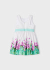 Girls White & Green Floral Print Dress (mayoral) - CottonKids.ie - 3 year - 4 year - 5 year