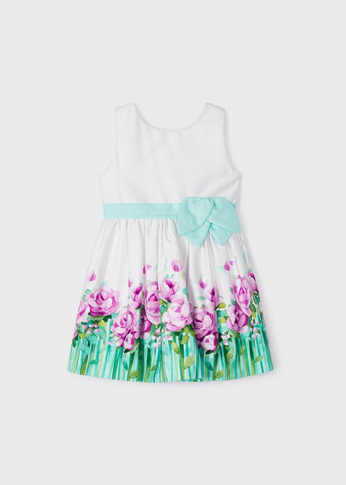 Girls White & Green Floral Print Dress (mayoral) - CottonKids.ie - 3 year - 4 year - 5 year