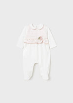 Girls White & Pink Cotton Babygrow (mayoral) - CottonKids.ie - 1-2 month - Babysuits - Girl