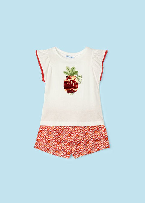 Girls White & Red Cotton Shorts Set (mayoral) - CottonKids.ie - 2 year - 3 year - 4 year
