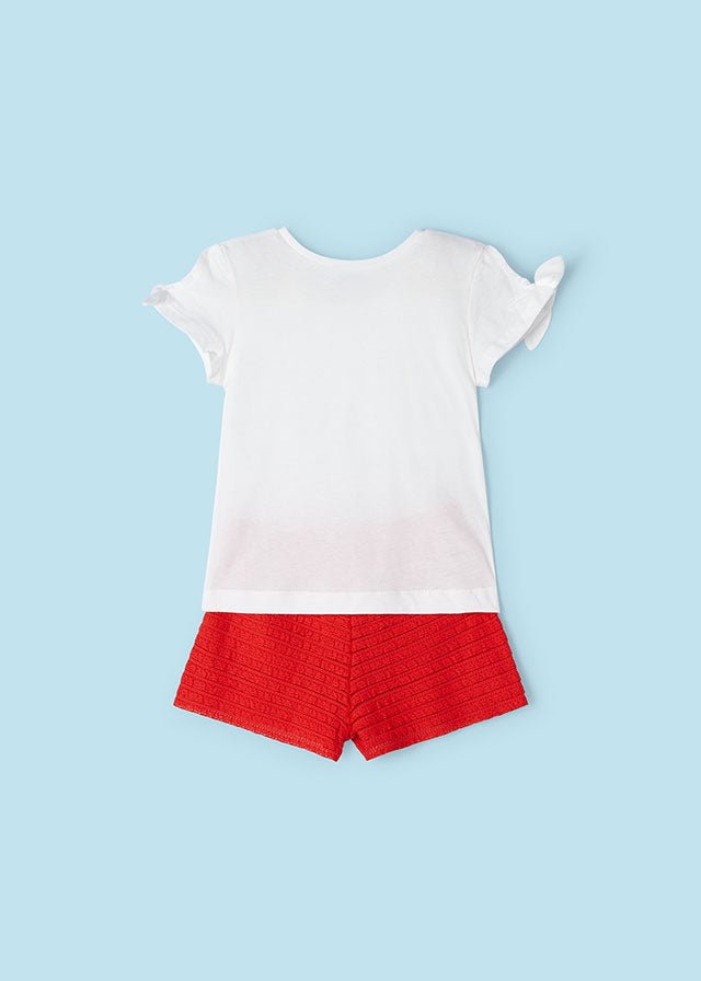 Girls White & Red Frilled Shorts Set (mayoral) - CottonKids.ie - 2 year - 3 year - 4 year
