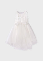 Girls White Tulle Waterfall Dress (Abel & Lula) - CottonKids.ie - Dress - 11-12 year - 7-8 year - 9-10 year