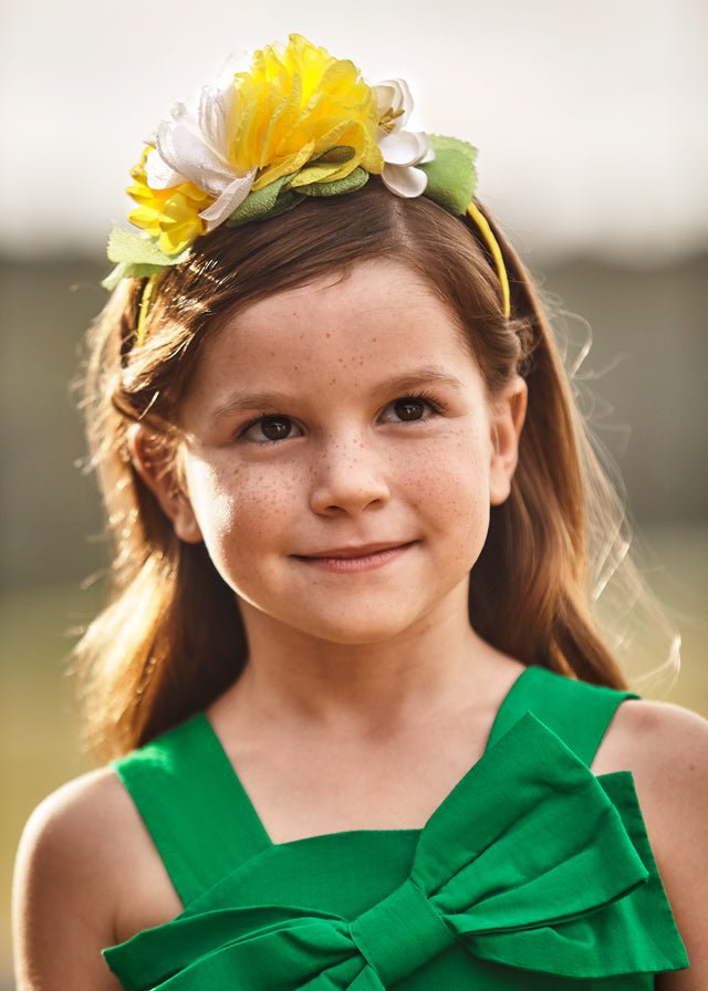 Girls Yellow Flowers Hairband (mayoral) - CottonKids.ie - Girl - Hair Accessories -
