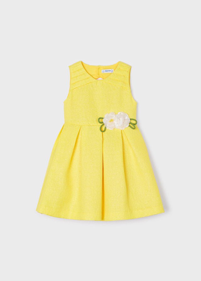 Girls Yellow Jacquard Dress (mayoral) - CottonKids.ie - 3 year - 4 year - 5 year