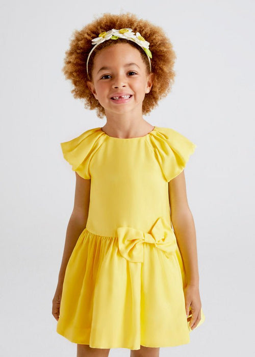 Girls Yellow Satin Dress (mayoral) - CottonKids.ie - dress - 2 year - 3 year - 4 year
