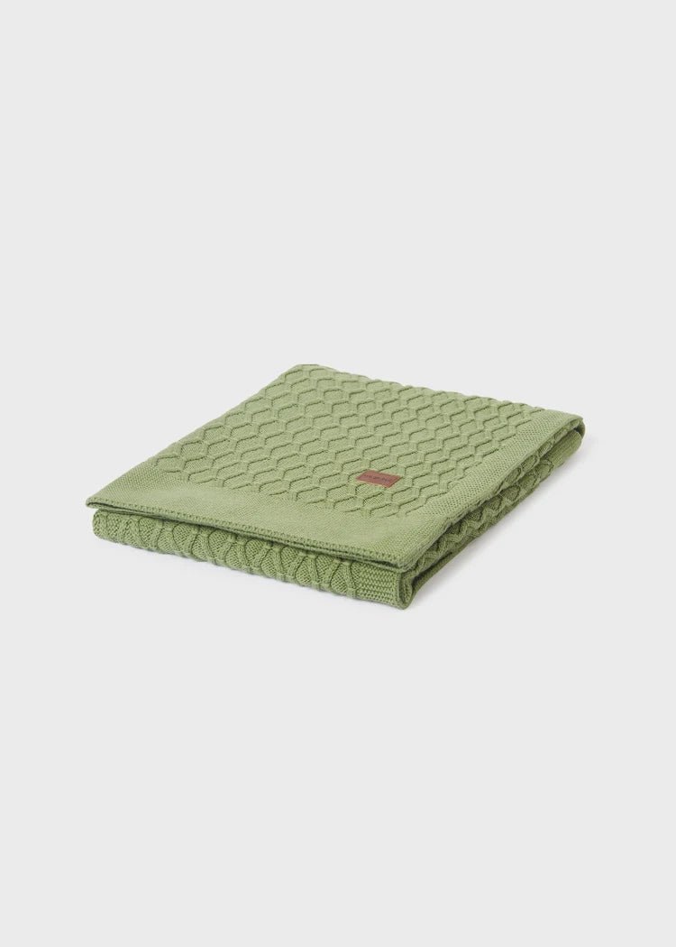 Green Baby Tricot Cotton Blanket (mayoral) - CottonKids.ie - Blankets - Mayoral - Sleeping Accessories