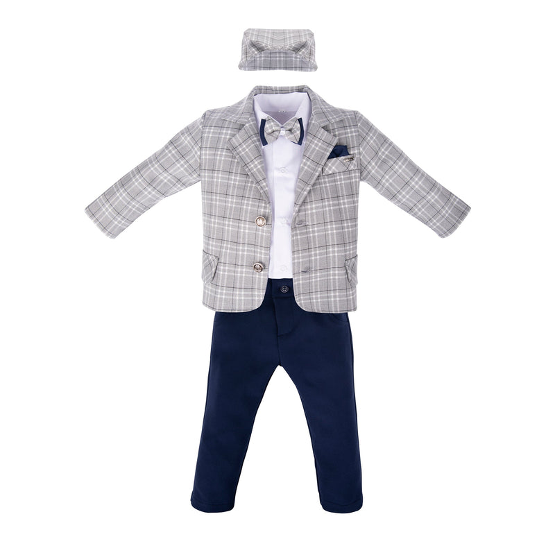 Grey Jacket & Navy Trousers Set (Frank) - CottonKids.ie - 0-1 month - 1-2 month - 12 month