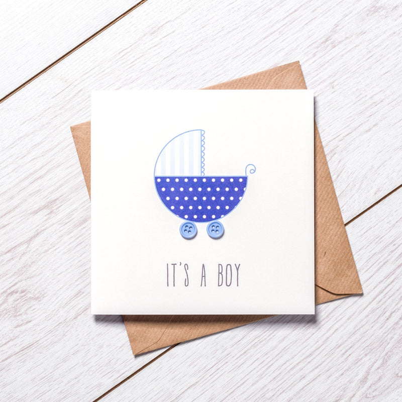 It’s A Boy Pram Craft Card - CottonKids.ie - Card - -