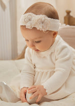 Ivory Baby Girls Ceremony Dress & Headband Set (mayoral) - CottonKids.ie - 1-2 month - 12 month - 18 month